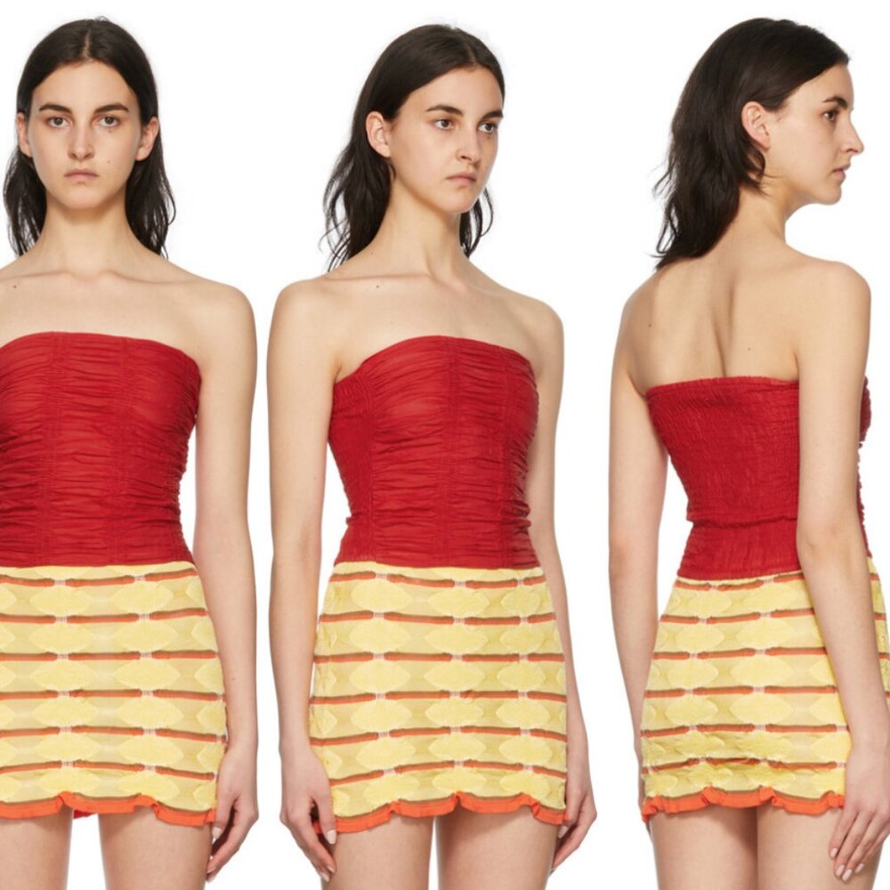 Gimaguas Red Sunrise Cropped Tube Top